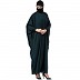 Kaftan Abaya with lacework- Bottle Green